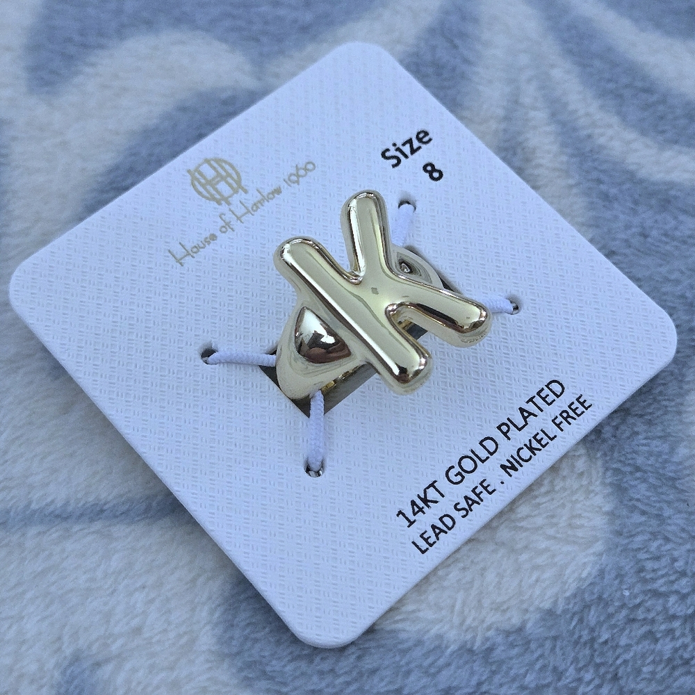 House🏠 of Harlow 1960 Chunky Gold "K" Initial Ring💍 - Picture 15 of 15